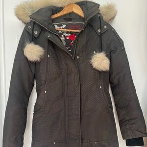 Moose Knuckles Grey Down Parka (XS)